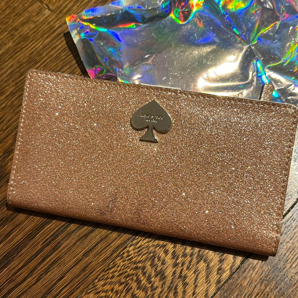 Kate Spade pink glitter wallet